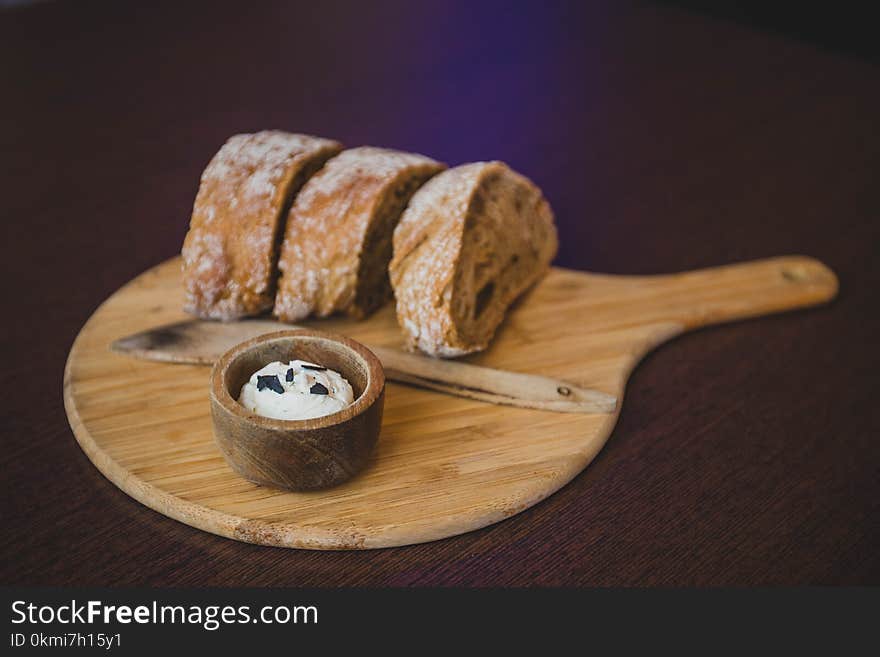 Sliced Bread on Chopping Board