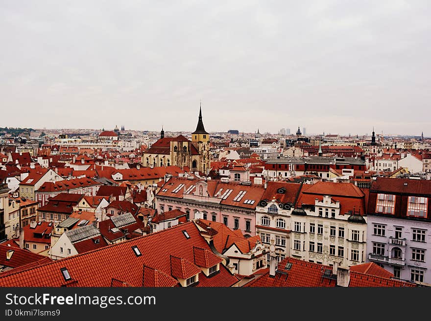 Aerial Photography of Red Roof Buildings