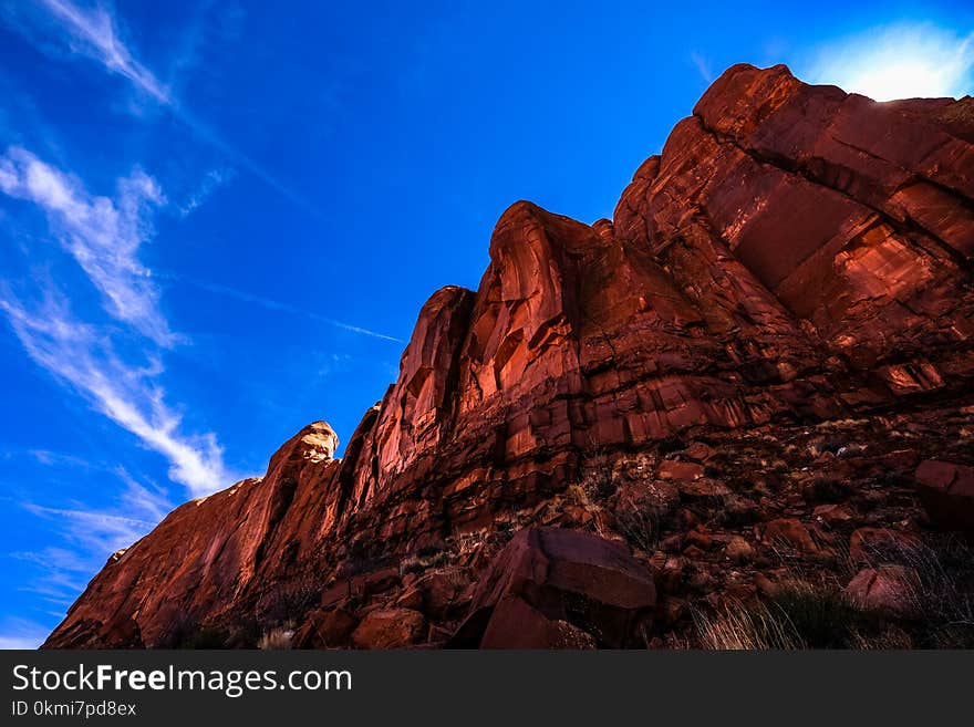 Worm&#x27;s Eyeview Photo of Rock Formation