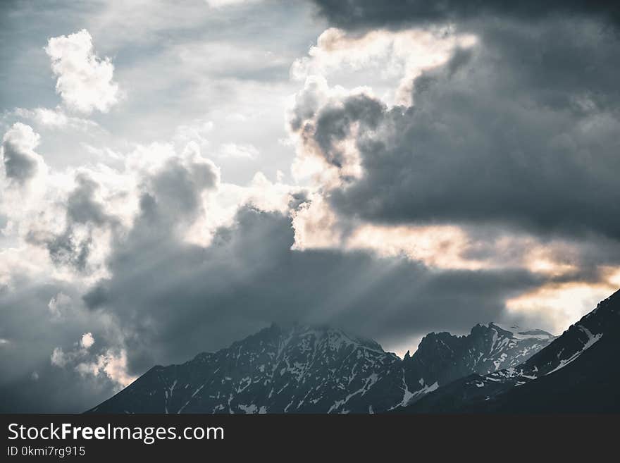 Low Angle Photography of Sky Near Mountain