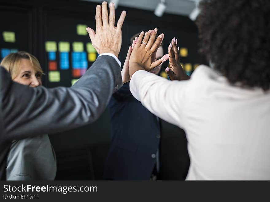 Man and Woman Doing High Five