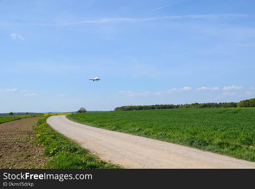 Road, Sky, Field, Grassland