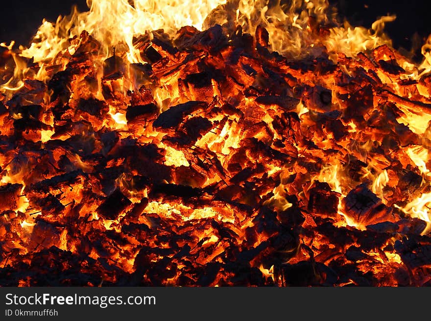 Fire, Flame, Geological Phenomenon, Bonfire