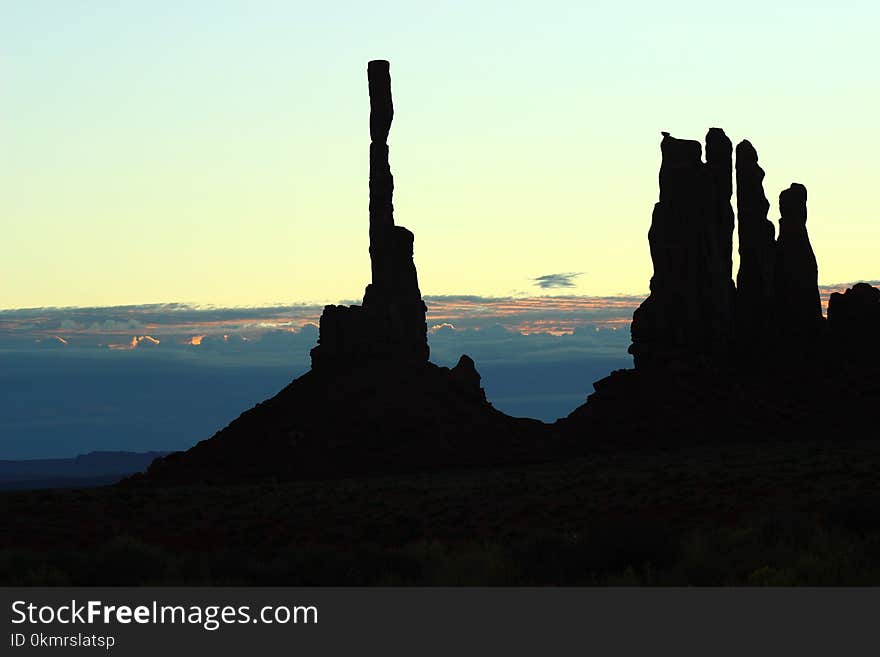 Sky, Morning, Dawn, Silhouette