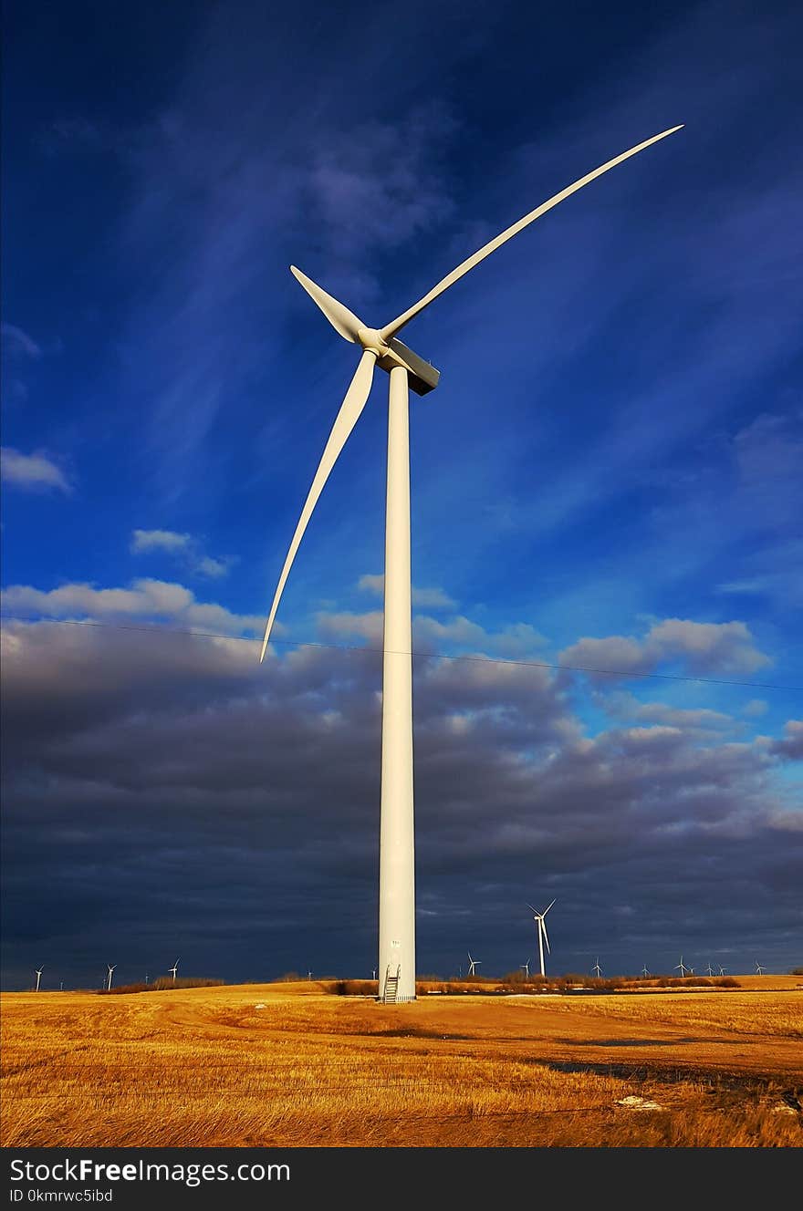 Wind Turbine, Wind Farm, Windmill, Sky