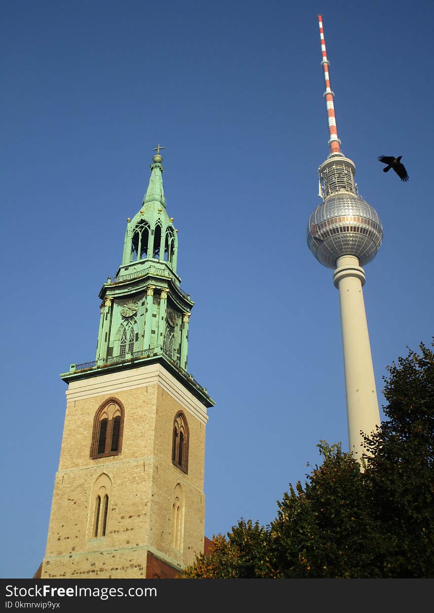 Tower, Spire, Landmark, Steeple