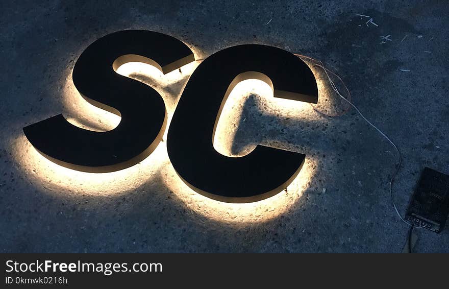 Black SC Cutout Lighted Decor