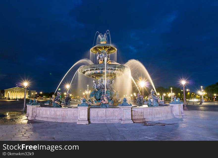 Fountain during Nighttime