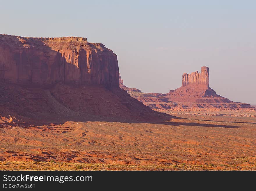 View on formations in Navajo Park of Monument Valley. Arizona, USA. View on formations in Navajo Park of Monument Valley. Arizona, USA