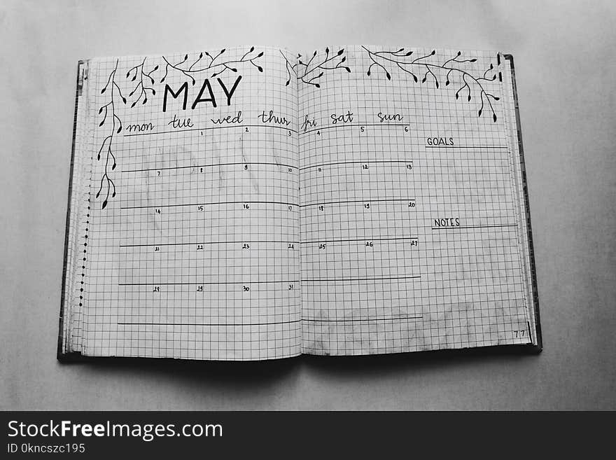 Close Photo of May Calendar Book