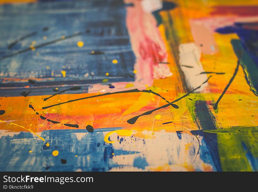 Blue and Yellow Abstract Painting