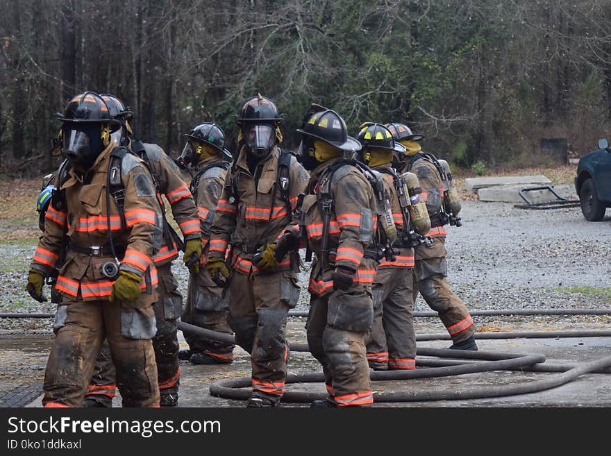 Firefighter, Fireman, Troop, Personal Protective Equipment