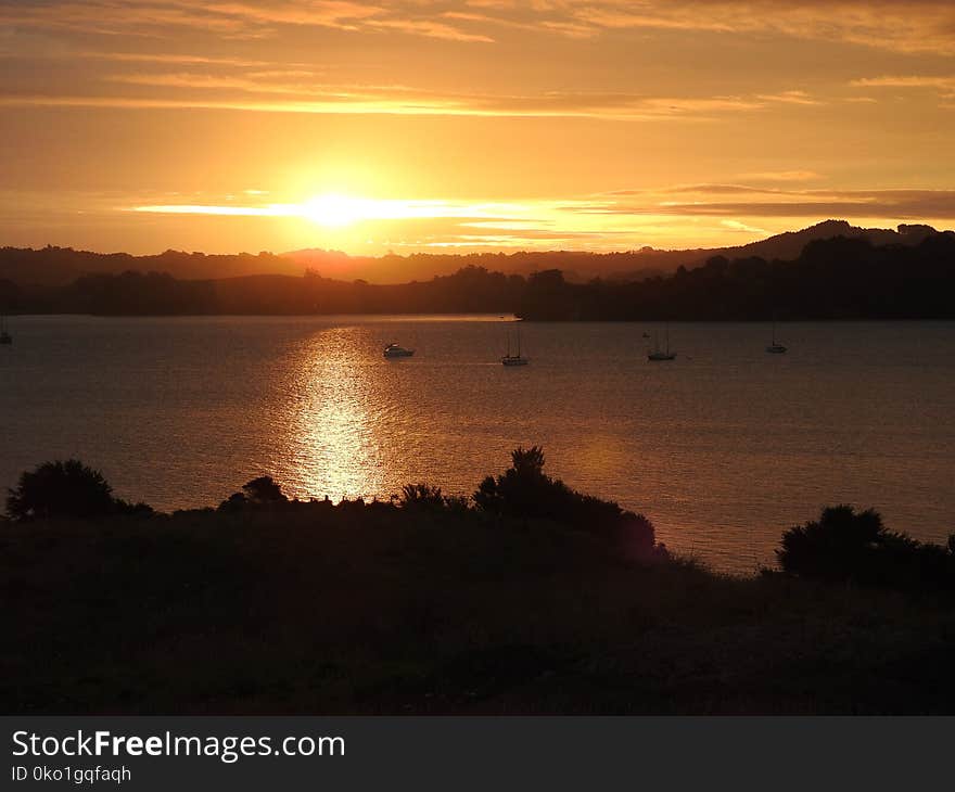 Sky, Loch, Afterglow, Sunset