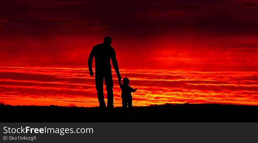 Sky, Sunrise, Sunset, Silhouette