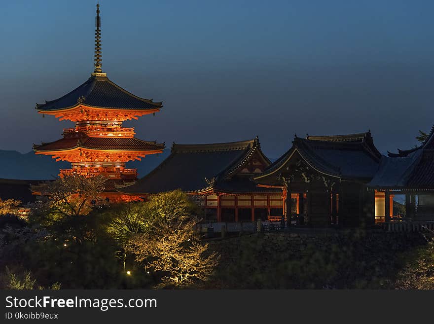 Pagoda tower in Kiyomizu Temple in Kyoto, Japan