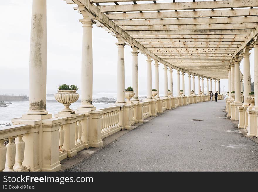 Beige Concrete Bridge Balustrade