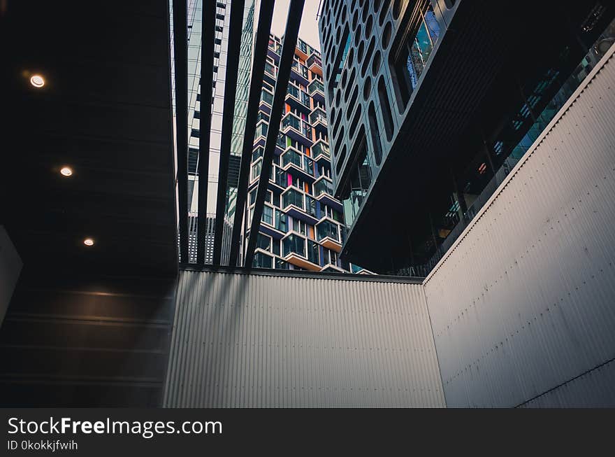 Gray Room Under High Rise Buildings