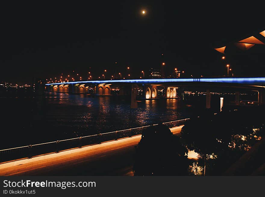 Architectural Photography of Bridge during Nighttime