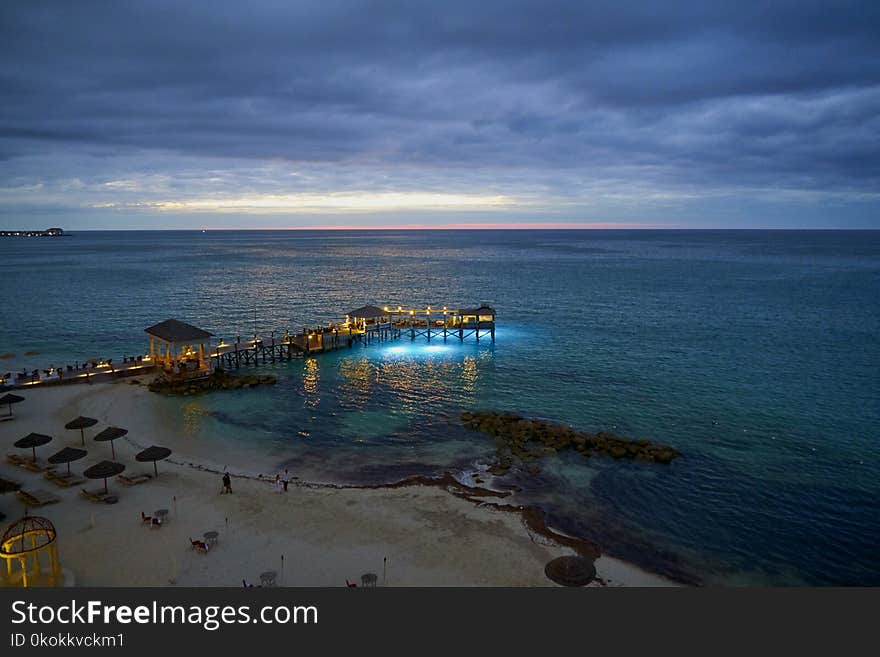 Scenic View of Ocean During Dawn