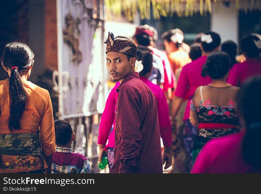 Man Wearing Red Shirt