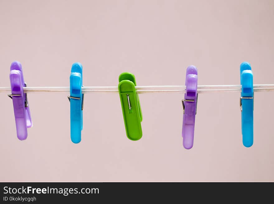 Five Assorted-color Clothes Clips