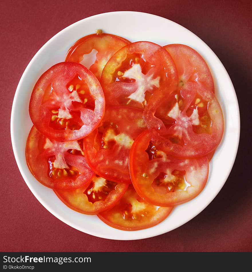 Top View Photography Of Sliced Tomatoes