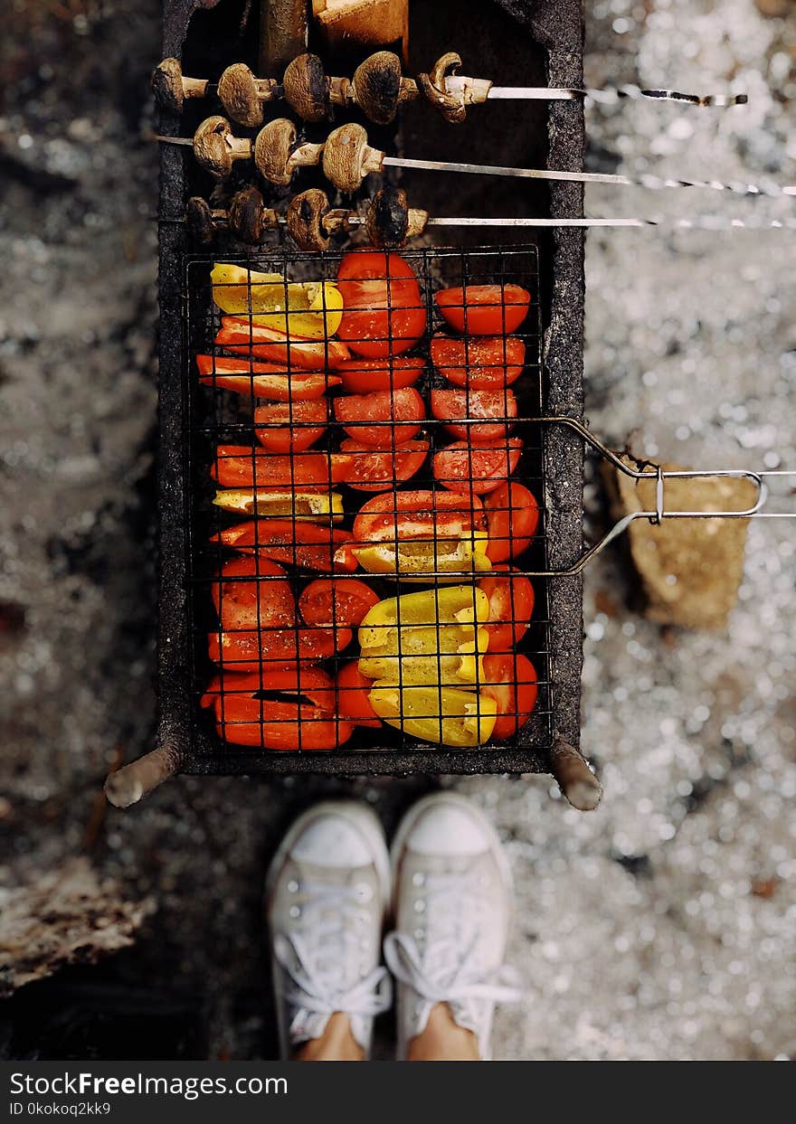 Sliced Tomatoes and Grilled Mushrooms