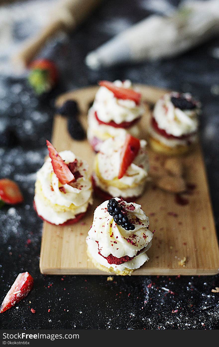 Shallow Focus Photography of Strawberry Desserts