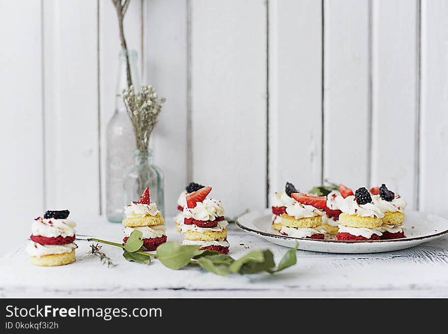 Strawberry and Blackberry Tarts on a Plate