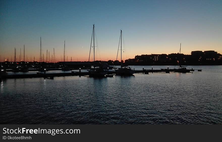 Marina, Waterway, Water, Sky