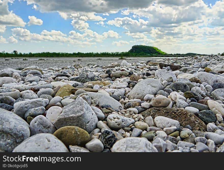 Rock, Shore, Pebble, Stream Bed