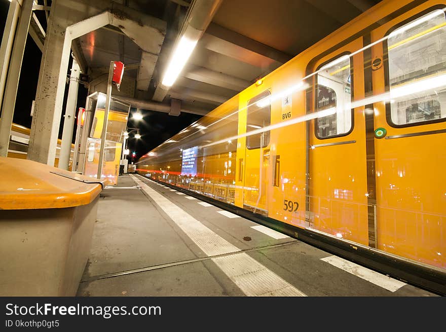 Yellow, Train Station, Transport, Metropolitan Area