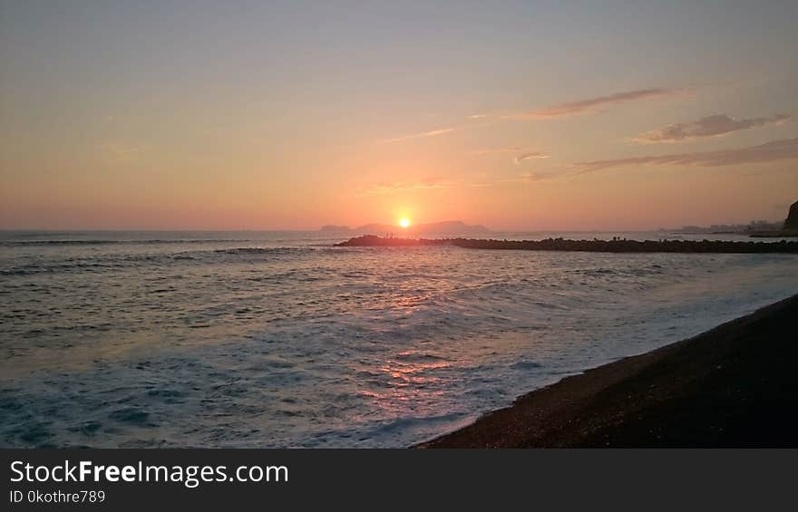 Horizon, Sea, Sky, Sunset