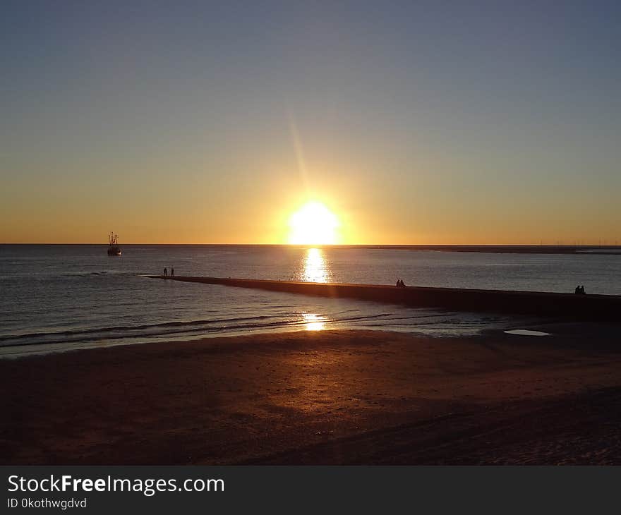 Horizon, Sea, Sky, Sunset