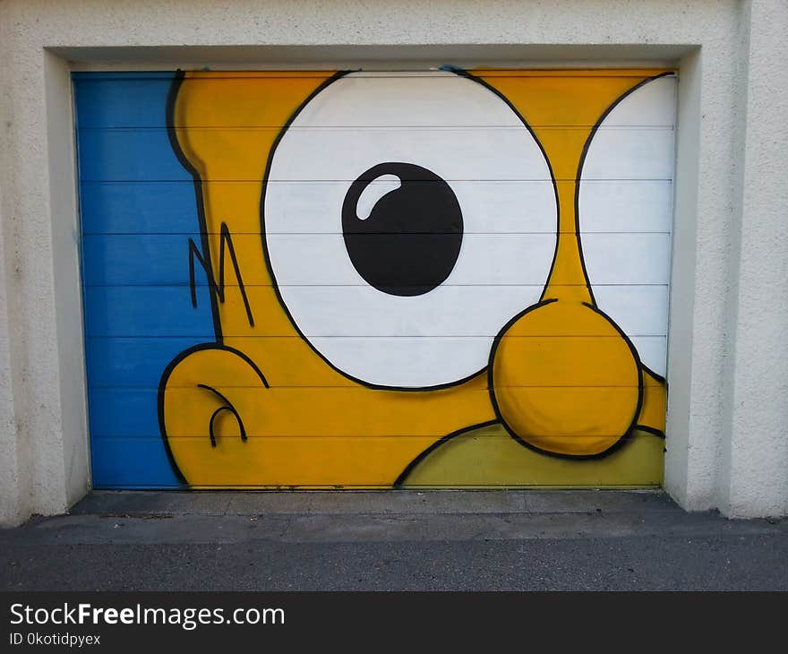 Yellow, Wall, Art, Street Art