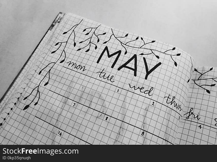 Close-up Photo of May Graphing Paper