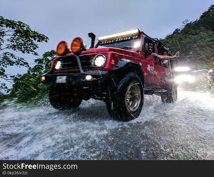 Red and Black Vehicle