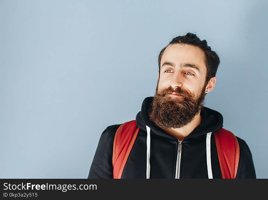 Man in Black Zip-up Hoodie