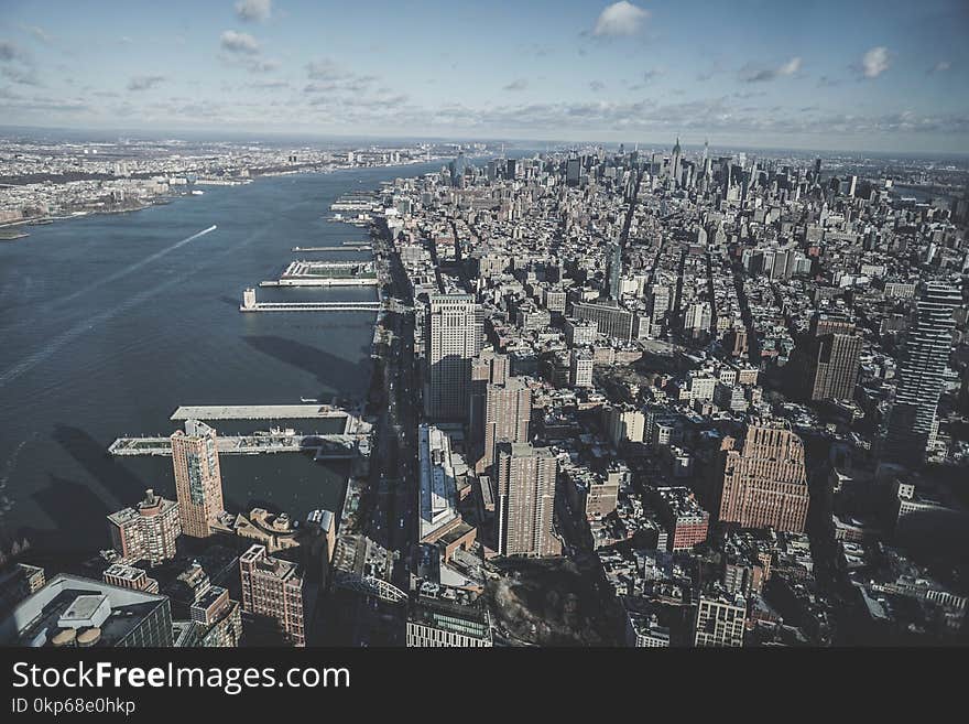 City, Skyline, Bird's Eye View, Cityscape