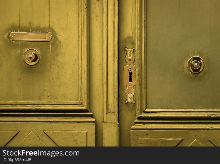 Wall, Door, Wood, Wood Stain