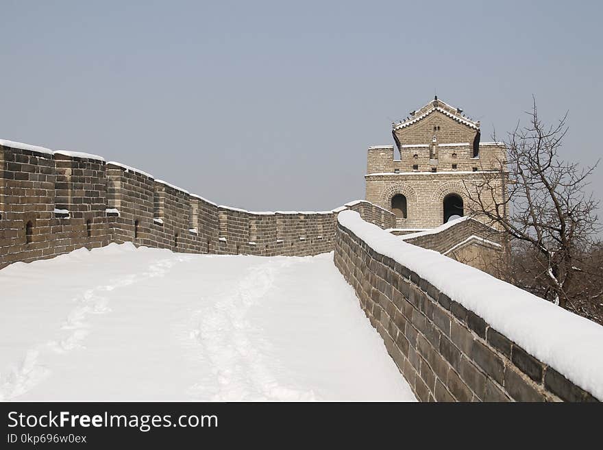 Snow, Winter, Sky, Wall