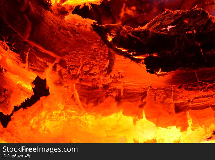 Orange, Geological Phenomenon, Flame, Lava