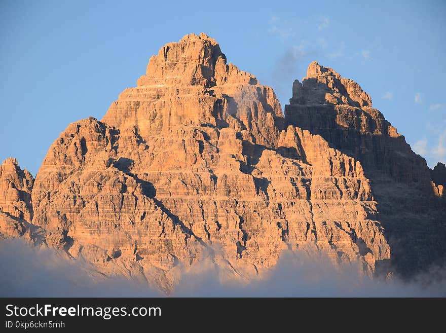 Mountainous Landforms, Sky, Rock, Mountain