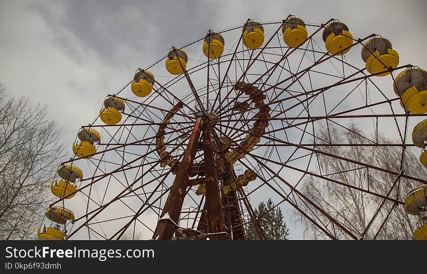 Ferris Wheel, Tourist Attraction, Yellow, Amusement Park