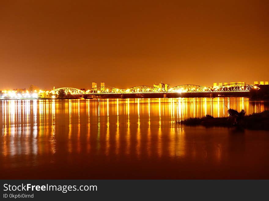 Reflection, Night, Body Of Water, Cityscape