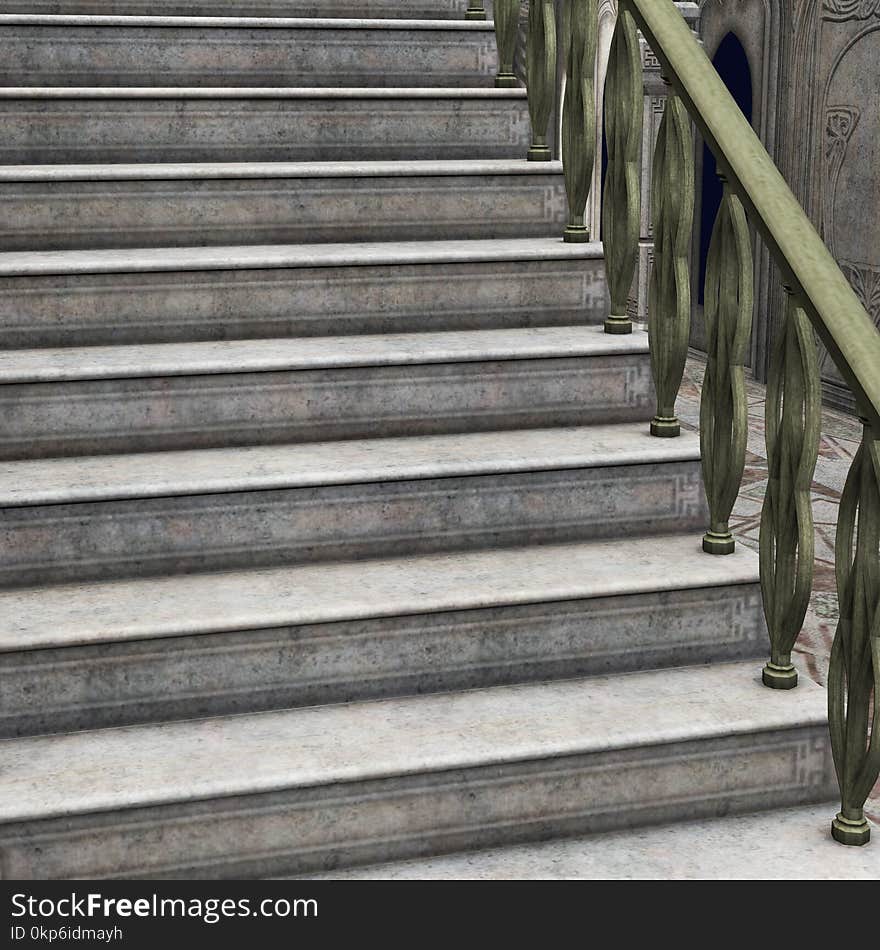 Stairs, Structure, Wood, Handrail