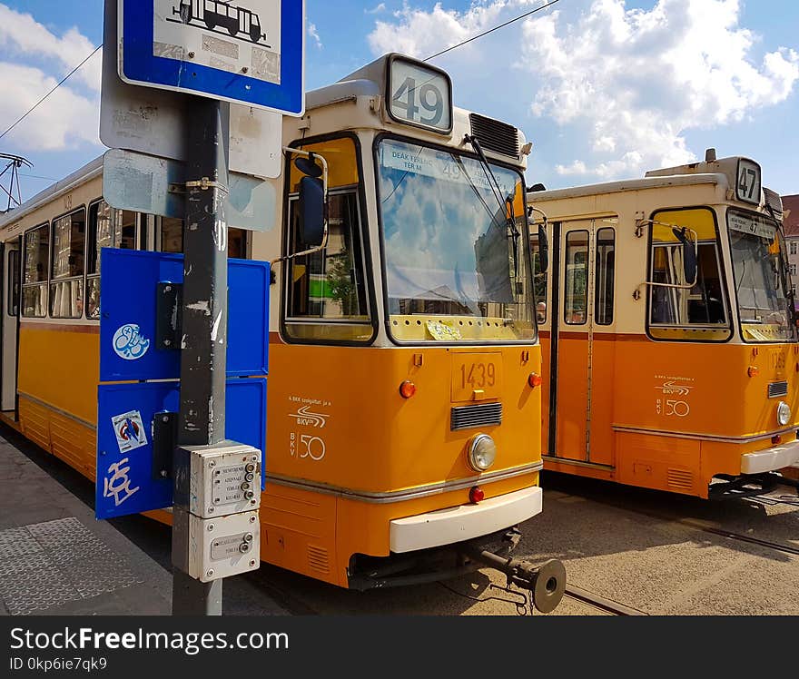 Tram, Transport, Yellow, Mode Of Transport