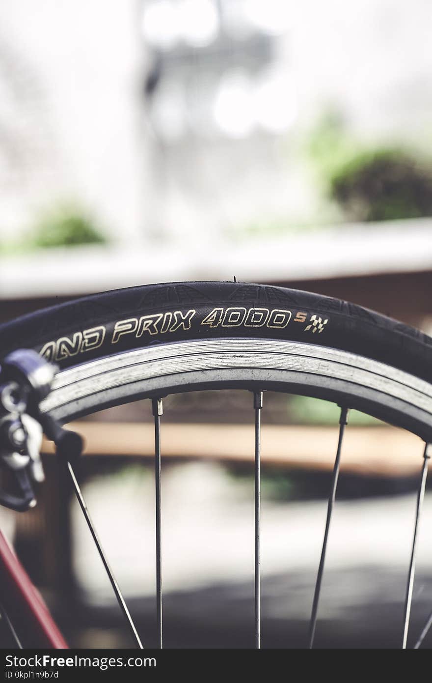 Close-up Photo of Black Bike Wheel