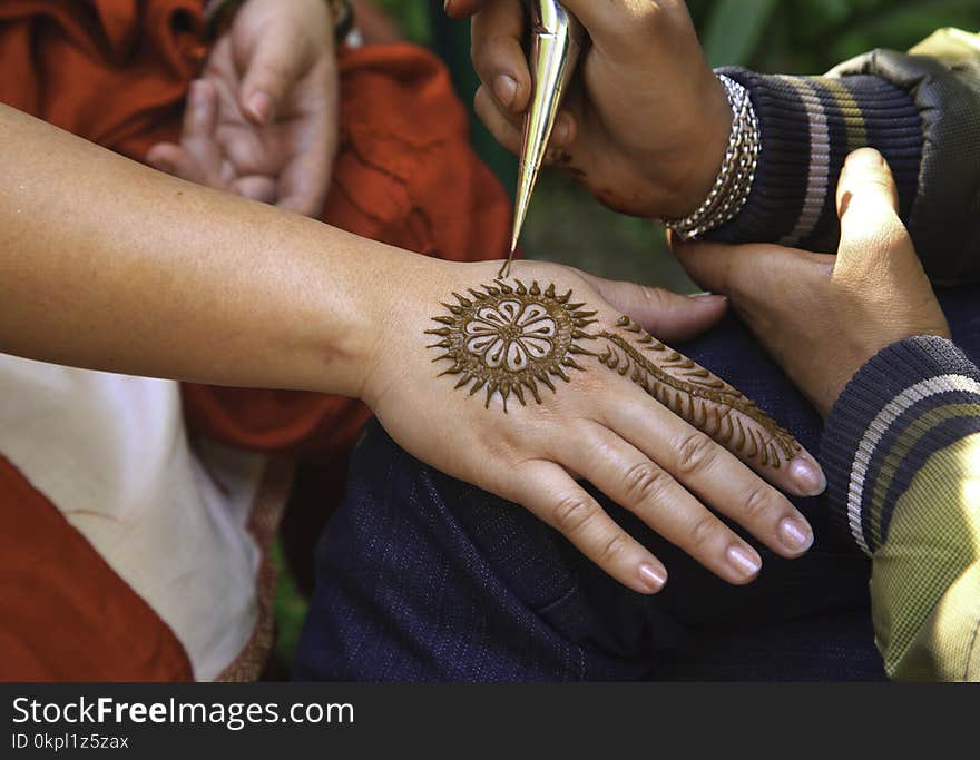 Mehndi Tattoo On Right Hand