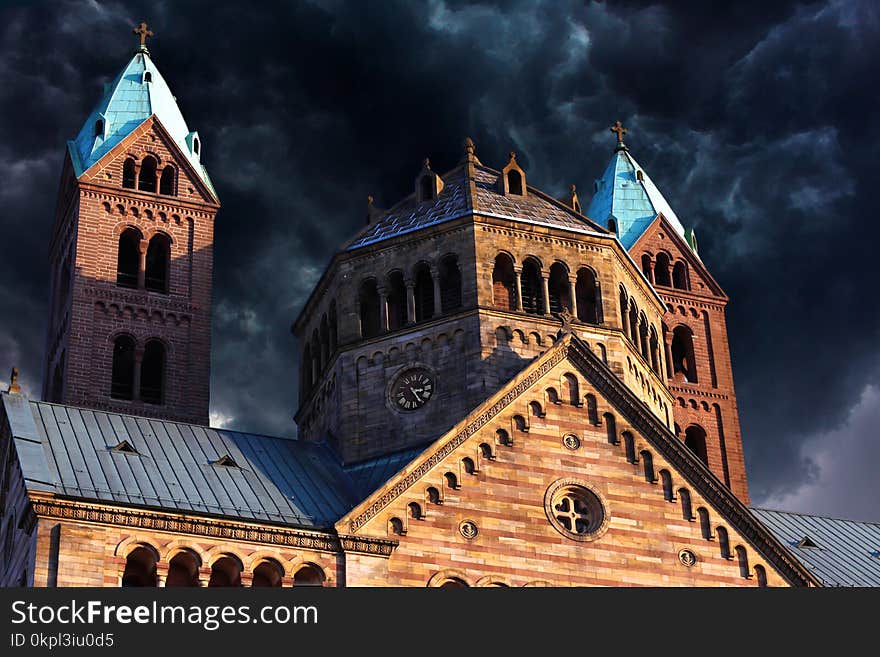 Brown Wooden Cathedral during Night Time